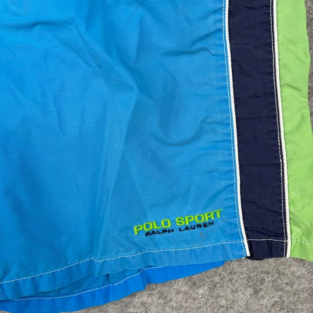 Polo Sport Swim Trunks Mens 34 Blue Vintage Ralph Lauren Colorblock Board Shorts